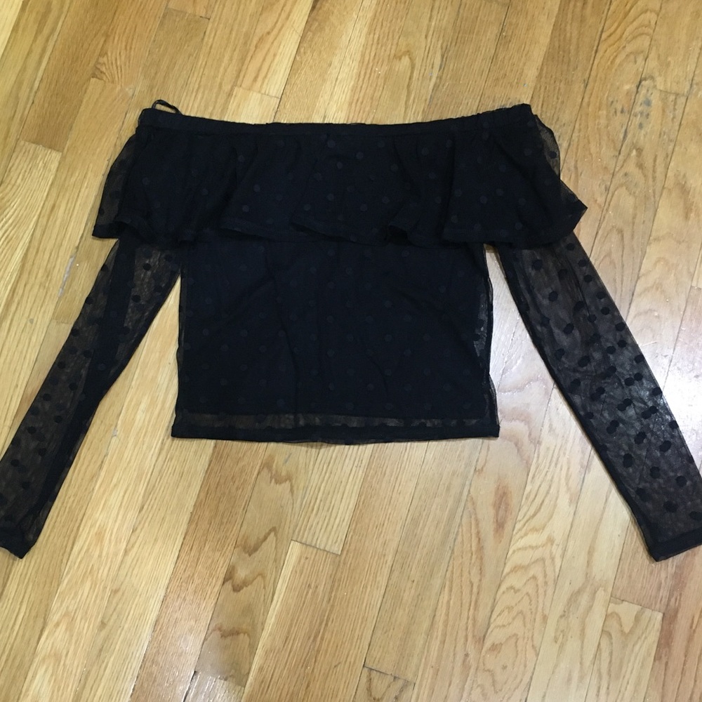 Off the shoulder ruffled crop top